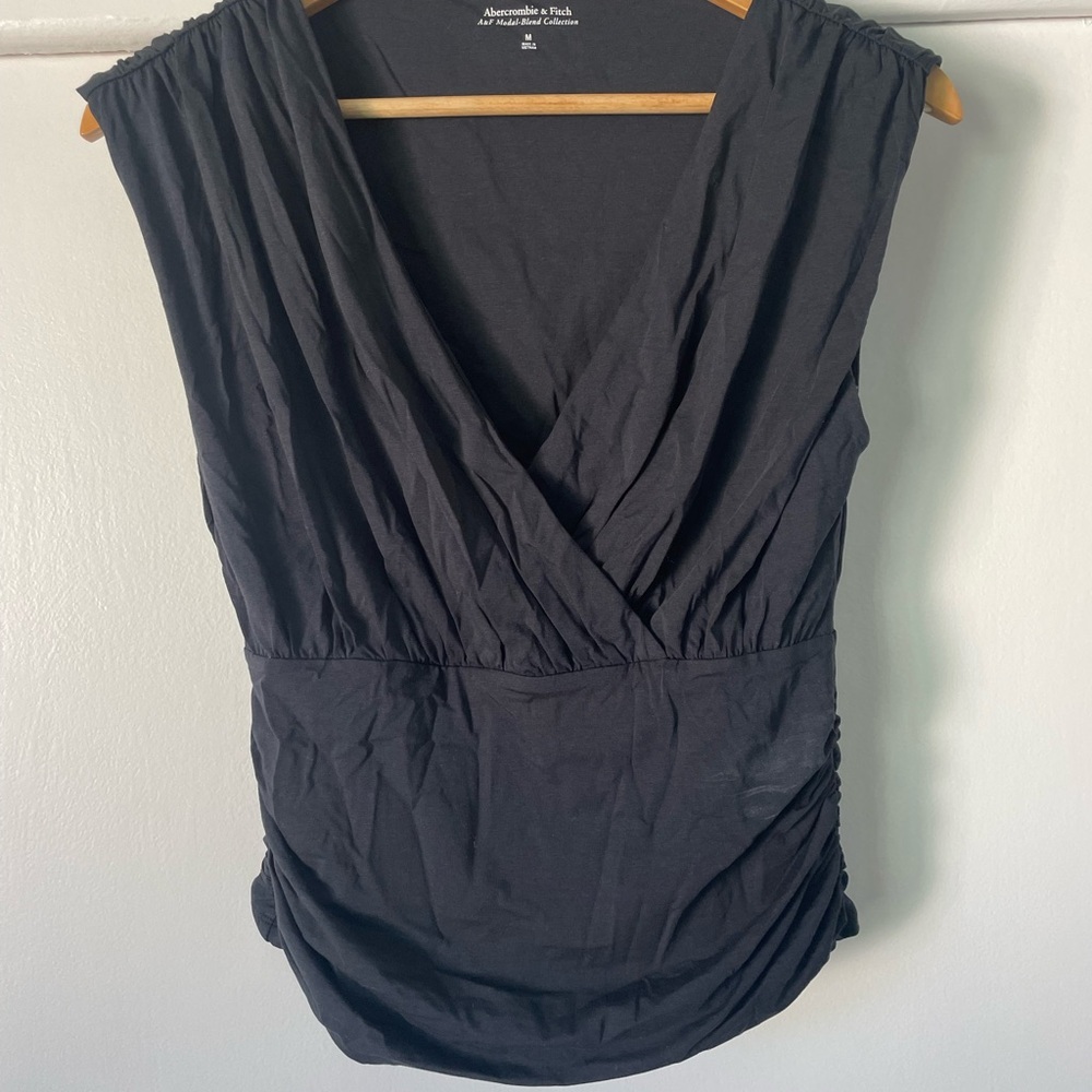 Abercrombie & Fitch Black Wrap Blouse